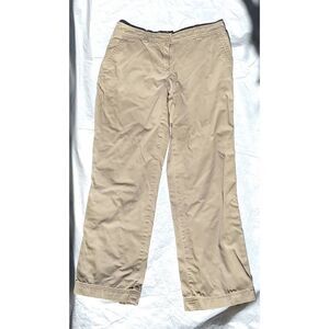 Vintage L.L. Bean Women's Pants Quilted Cotton Lined Tan Size 8 Casual Khaki Str